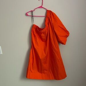 City Chic Gemma Off the Shoulder Dress in Orange Fizz Size XL 22W